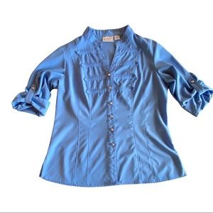 Kathy Che Stretch 3/4 Sleeve Blouse